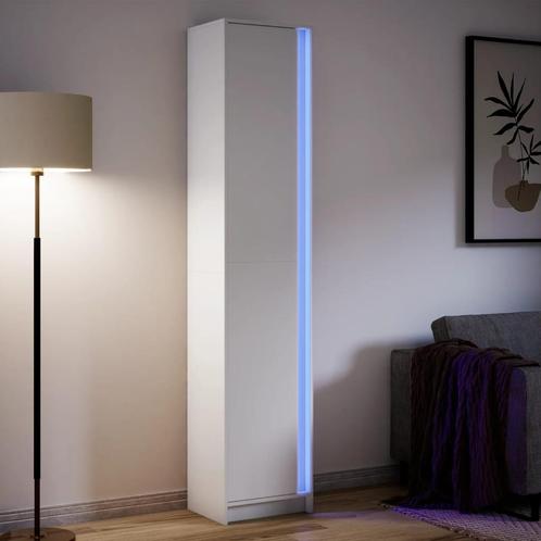 vidaXL buffetkast met LED 41,5x32,5x200 cm bewerkt hout wit, Huis en Inrichting, Kasten | Buffetkasten, 25 tot 50 cm, Nieuw, Overige houtsoorten
