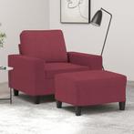 vidaXL Fauteuil met voetenbank 60 cm stof wijnrood, Eenpersoons, Verzenden, Nieuw, Minder dan 150 cm