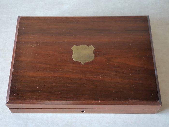 XIX wieczna skrzynka na sztuce - Doos - Hout, Messing, Antiek en Kunst, Curiosa en Brocante