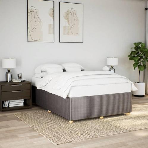 vidaXL Bedframe zonder matras stof taupe 160x200 cm, Huis en Inrichting, Slaapkamer | Bedden, 160 cm, 200 cm, Tweepersoons, Nieuw