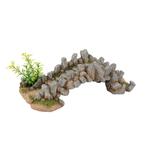 Stenen brug met plant OS-908 - aquarium decoratie, Dieren en Toebehoren, Vissen | Aquaria en Toebehoren, Ophalen of Verzenden