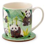 Beker - Panda Kingdom - Met Onderzetter - 300ml NIEUW, Ophalen of Verzenden, Nieuw