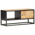 vidaXL Tv-meubel met bewerkte deur 90x30x40 cm ruw mangohout, Huis en Inrichting, Kasten | Televisiemeubels, Verzenden, Nieuw