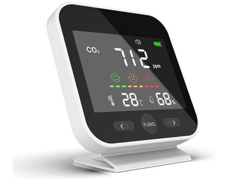 FlinQ CO2 Meter - Luchtkwaliteitmeter - CO2 Meter Binnen -, Doe-het-zelf en Verbouw, Meetapparatuur, Nieuw, Verzenden