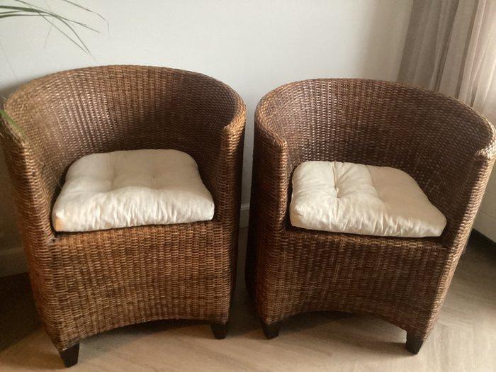 Fauteuil (2) - Hout, Rattan - Birma rotan, Antiek en Kunst, Curiosa en Brocante