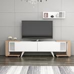 [en.casa] TV meubel met wandplank en 2 bijzettafels Glostrup, Huis en Inrichting, Kasten | Televisiemeubels, Nieuw, Verzenden