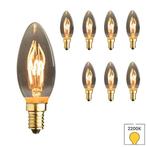 8x E14 LED lamp | Kaarslamp |  1.5 watt 2000K extra warm wit, Led-lamp, Minder dan 30 watt, Verzenden, E14 (klein)