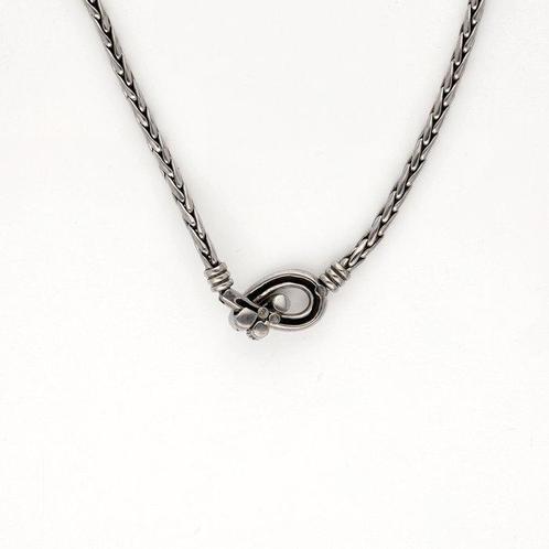 Halsketting - 18 karaat Witgoud - 0.11ct. tw. Diamant, Sieraden, Tassen en Uiterlijk, Kettingen