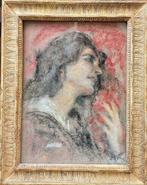 Antonio Mancini (1852-1930), Kring van - Ritratto femminile