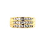 Gouden ring met prinses geslepen diamant 18 karaat, Verzenden, Zo goed als nieuw, Wit, Goud