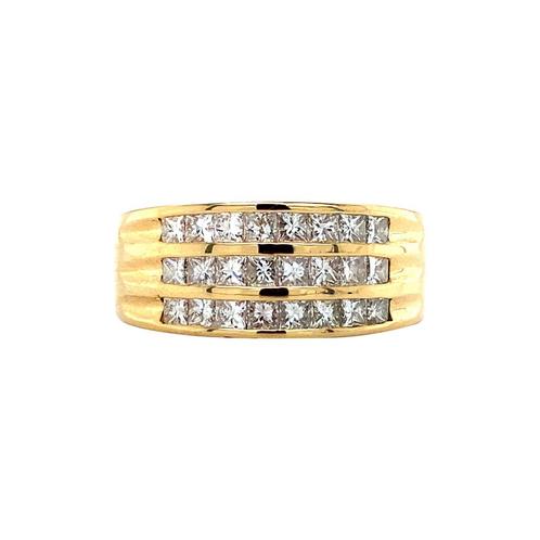 Gouden ring met prinses geslepen diamant 18 karaat, Sieraden, Tassen en Uiterlijk, Ringen, Wit, Zo goed als nieuw, Goud, Verzenden