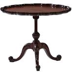 Wijntafel  salontafelhoogte ca 1870 rond en sterk geschulpt, Ophalen of Verzenden