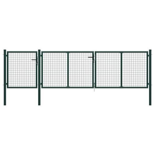 vidaXL Poort 400x75 cm staal groen, Tuin en Terras, Tuinpoorten, Nieuw, Verzenden