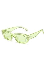 Smalle Zonnebril Rechthoekige Afgeronde Glazen 90s Y2K Lich, Sieraden, Tassen en Uiterlijk, Nieuw, Groen, Ophalen of Verzenden