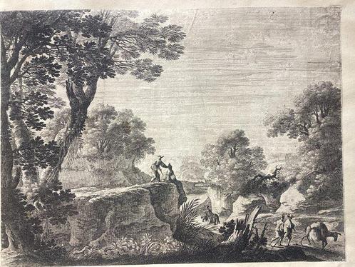 Herman van Swanevelt (1603 ca.-1655) - Travellers in a, Antiek en Kunst, Antiek | Overige Antiek