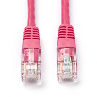 Netwerkkabel | Cat5e U/UTP | 30 meter (Roze), Computers en Software, Pc- en Netwerkkabels, Nieuw, Verzenden