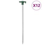vidaXL Tentharingen 12 st 7 mm 25 cm gegalvaniseerd staal, Caravans en Kamperen, Tentaccessoires, Verzenden, Nieuw
