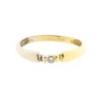 Bicolor gouden solitair ring met diamant; 0,04 ct. | Heren, Gebruikt, Overige kleuren, 20 of groter, Heer