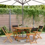 vidaXL 5-delige Tuinset polypropeen en massief hout zwart, Tuin en Terras, Tuinsets en Loungesets, Verzenden, Nieuw, Hardhout