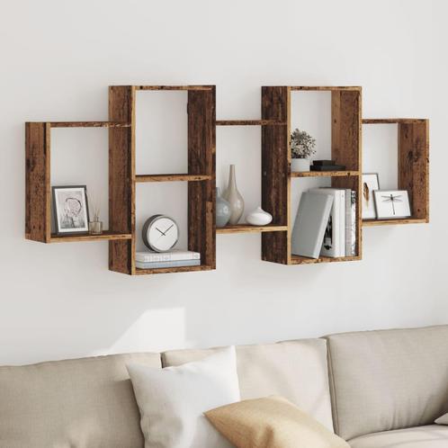 vidaXL Wandschap 159x18x65 cm bewerkt hout oud houtkleurig, Huis en Inrichting, Woonaccessoires | Wandplanken en Boekenplanken