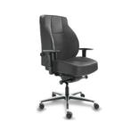 (MDK-107449) B1 24-uur stoel – middelhoge rug, leder zwart, Huis en Inrichting, Bureaus, Ophalen of Verzenden, In hoogte verstelbaar