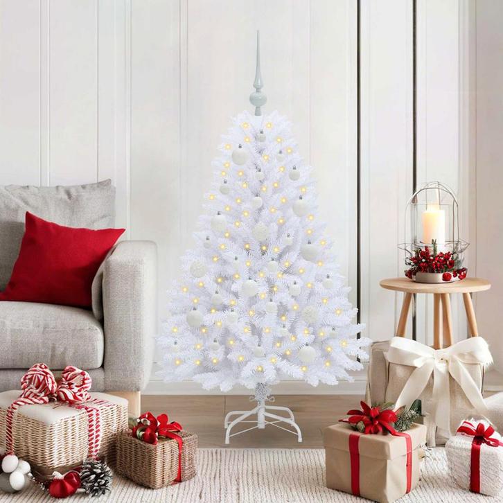 vidaXL Kunstmatige Inklapbare Kerstboom Wit 120 cm PVC en, Diversen, Kerst, Nieuw, Verzenden