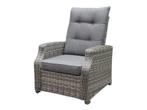 Kreta lounge tuinstoel verstelbaar grijs, Tuin en Terras, Tuinstoelen, Ophalen of Verzenden, Nieuw, Wicker