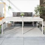 vidaXL Tuintafel 203,5x100x76 cm massief grenenhout wit, Tuin en Terras, Tuintafels, Verzenden, Nieuw