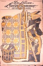 Sinterklaas in geel met staf (lijst optie, Lithos), Antiek en Kunst, Verzenden