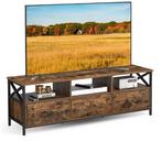 TV-meubel 147 cm – Lowboard met lades, open vakken industrie, Verzenden, Nieuw