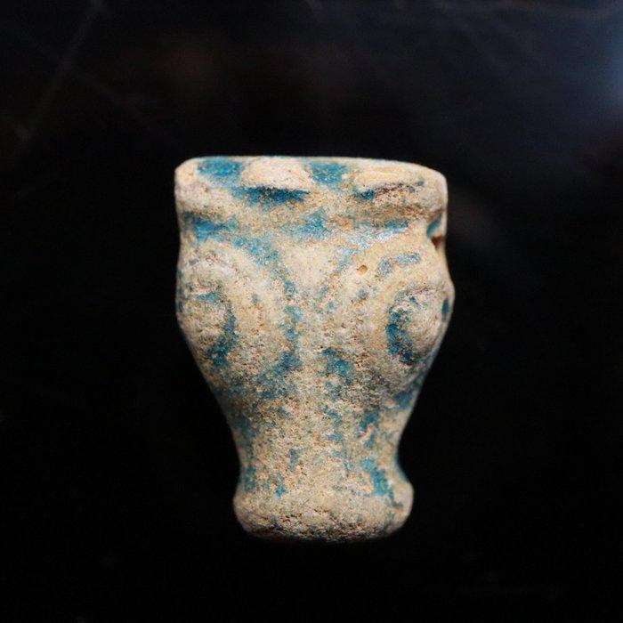 Oud-Egyptisch faience Amulet - Ram-Head – Laatste Periode, Verzamelen, Mineralen en Fossielen