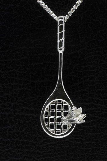 Zilveren Badminton ketting hanger - racket met shuttle, Sieraden, Tassen en Uiterlijk, Kettinghangers, Verzenden