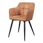 [en.casa] Fauteuil Birmingham 79x56x53,5 cm bruin en zwart, Huis en Inrichting, Stoelen, Nieuw, Verzenden