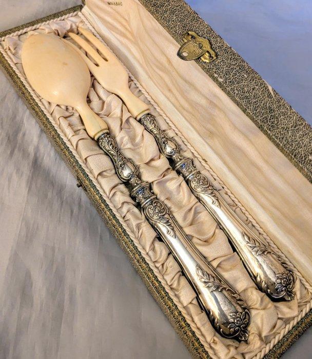 Saladebestek (2) - .950 zilver - 1850-1900 - Zonder, Antiek en Kunst, Antiek | Goud en Zilver