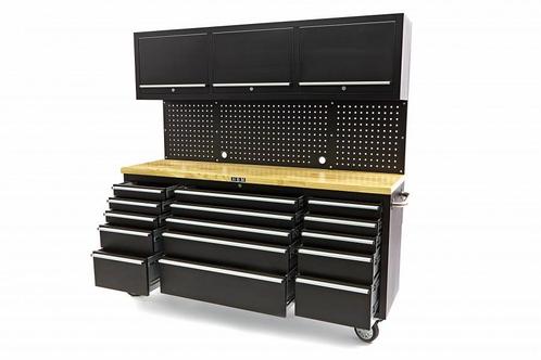 HBM werkbank met kastenwand en houten werkblad, 182 cm,, Doe-het-zelf en Verbouw, Werkbanken, Verzenden
