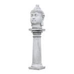 Boeddha - op sokkel - steen - 130 cm - klassiek wit, Huis en Inrichting, Woonaccessoires | Boeddhabeelden, Ophalen of Verzenden