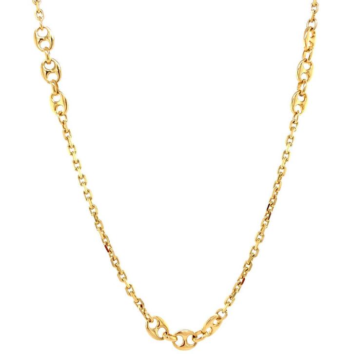 Gouden anker en koffieboon collier 18 krt, Sieraden, Tassen en Uiterlijk, Kettingen, Nieuw, Ophalen of Verzenden