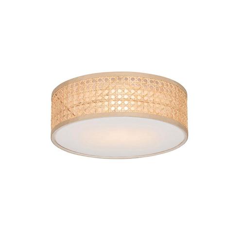 Smart plafondlamp rotan 30 cm incl. Wifi A60 - Tromma, Huis en Inrichting, Lampen | Plafondlampen, Nieuw, Overige materialen
