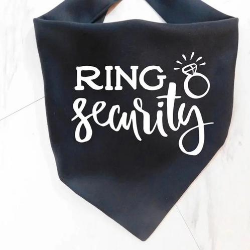 Honden bandana zwart met in wit de tekst Ring Security, Dieren en Toebehoren, Honden-accessoires, Nieuw, Verzenden