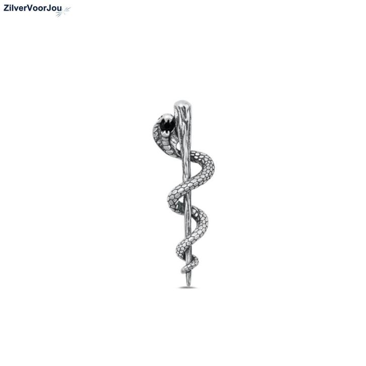 Zilveren esculaap kettinghanger, Sieraden, Tassen en Uiterlijk, Kettinghangers, Nieuw, Verzenden