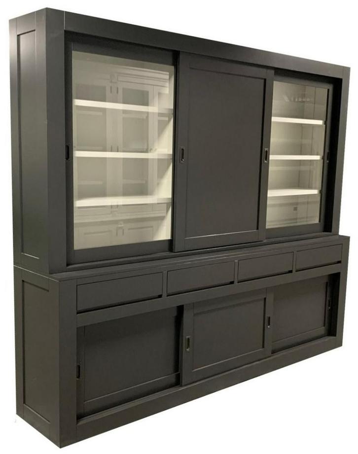 Buffetkast antraciet Schagen 260cm dichte middendeur, Huis en Inrichting, Kasten | Buffetkasten, Ophalen of Verzenden