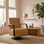 Leren draaifauteuil Mood - Granada Amber (cognac) -, Huis en Inrichting, Fauteuils, Nieuw, Ophalen of Verzenden, 50 tot 75 cm
