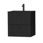 Tiger Maryport Meubelset 60 cm met 2 lades Mat zwart incl, Ophalen of Verzenden, Nieuw, Chroom, Bad