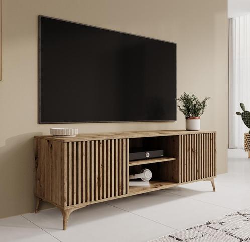 Meubella | TV-Meubel eiken 150x40x52 cm | latjes, Huis en Inrichting, Kasten | Televisiemeubels, 150 tot 200 cm, 25 tot 50 cm