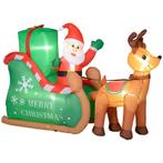 TRUUSK Opblaasbare Kerstdecoratie - 2,1 M Kerstman Met Slee, Diversen, Kerst, Verzenden, Nieuw