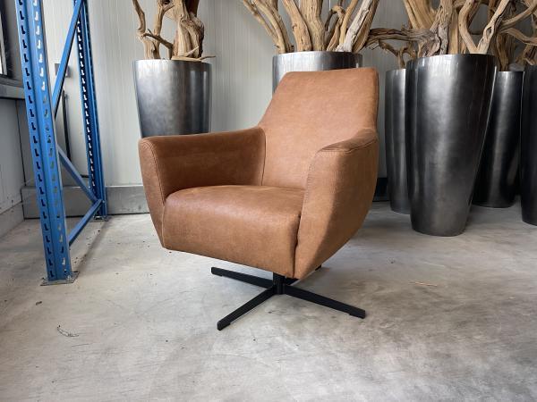 Veiling - Fauteuil Arsenie -Draaibaar- Microleder - Cognac -, Huis en Inrichting, Fauteuils