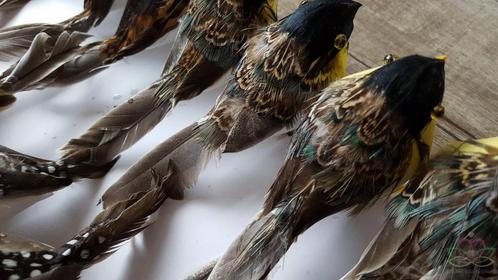 Vogeltje natuurlijke kleuren 6 soorten 24 stuks. handmade, Hobby en Vrije tijd, Knutselen, Nieuw, Ophalen of Verzenden