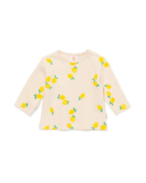 HEMA Newborn T-shirt wafel citroen ecru, Kinderen en Baby's, Babykleding | Overige, Nieuw, Verzenden