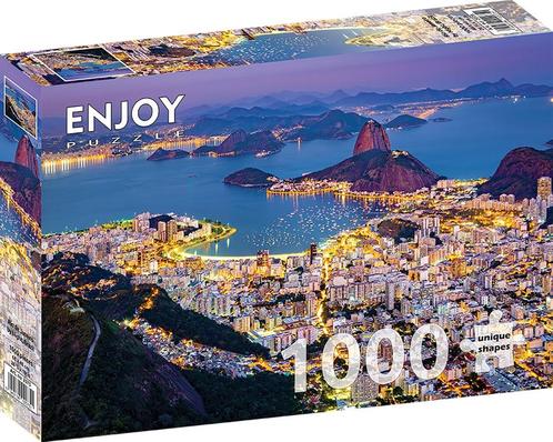Rio de Janeiro by Night - Brazil Puzzel (1000 stukjes) |, Hobby en Vrije tijd, Denksport en Puzzels, Nieuw, Verzenden