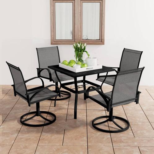 vidaXL 5-delige Tuinset textileen en staal, Tuin en Terras, Tuinsets en Loungesets, Tuinset, Nieuw, 4 zitplaatsen, Rvs, Verzenden